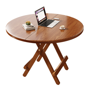 折叠桌子家用吃饭桌户外便携摆摊圆桌茶桌简易小户型出租房餐桌椅