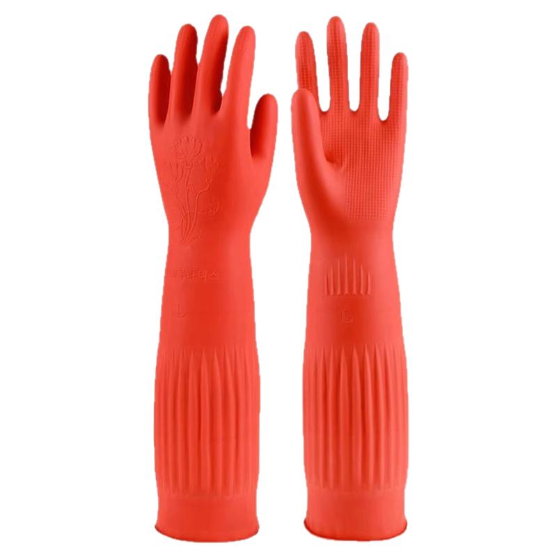 加长手套橡胶乳胶手套洗碗清衣加厚家务手套厨房劳保胶皮手套