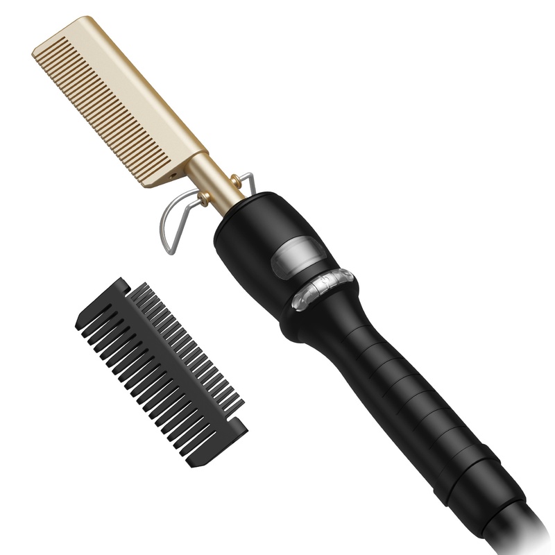 干湿两用电卷发梳铜直刘海梳批发发棒梳卷发直多功能卷梳胡子家用