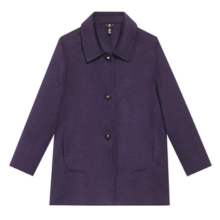 中老年妈妈装双面呢零羊绒大衣女2025秋冬季宽松小个子羊毛呢外套