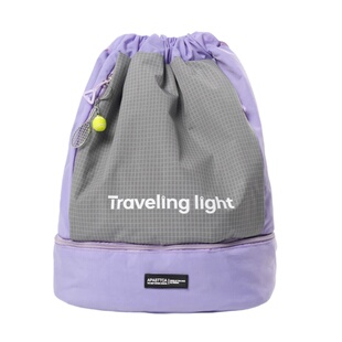 独立鞋仓双肩包时尚男女运动健身收纳包干湿分离游泳包抽绳束口款