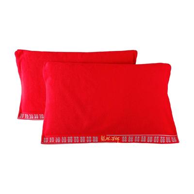 金号纯棉婚庆一对装全棉大红枕巾