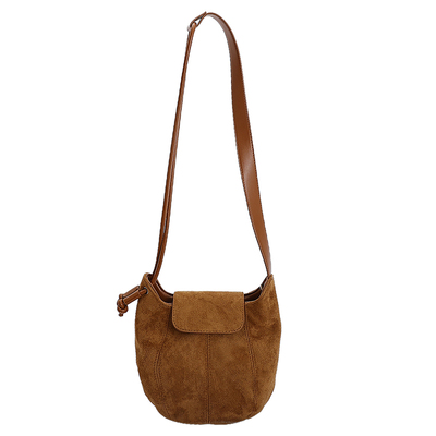 ZATZ棕色美拉德磨砂水桶包