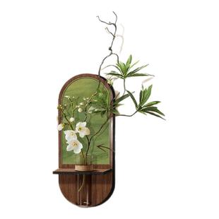 中古风餐厅装饰画水培绿植绿色复古玄关挂画创意客厅背景墙面壁画