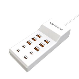 多口usb充电器插座快充插头typec多孔插口充电头多接口智能大功率桌面插排适用苹果华为小米手机通用万能充电