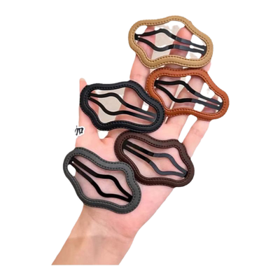 赞可碎发夹皮质高级感前额刘海夹