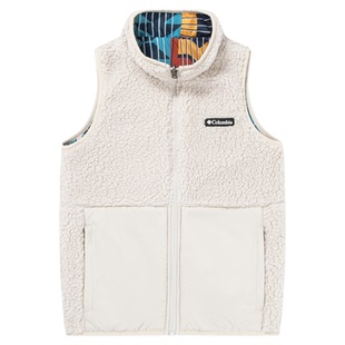 哥伦比亚Columbia户外男童女童双面穿休闲抓绒衣马甲背心AY4620
