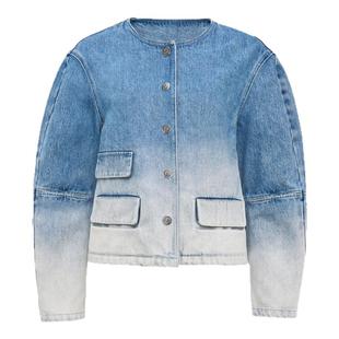 单依纯同款lost in echo2025新款经典廓形显瘦渐变牛仔短外套夹克