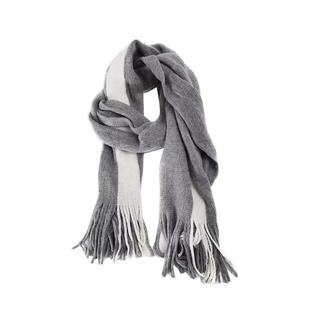 新款秋冬保暖围巾双拼色韩版百搭男女学生披肩仿羊绒加厚针织围脖