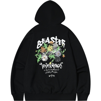 Beaster枪花反战加绒卫衣外套