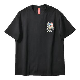 美轮美奂！重工立体刺绣！夏季男女情侣时尚潮流休闲百搭短袖T恤