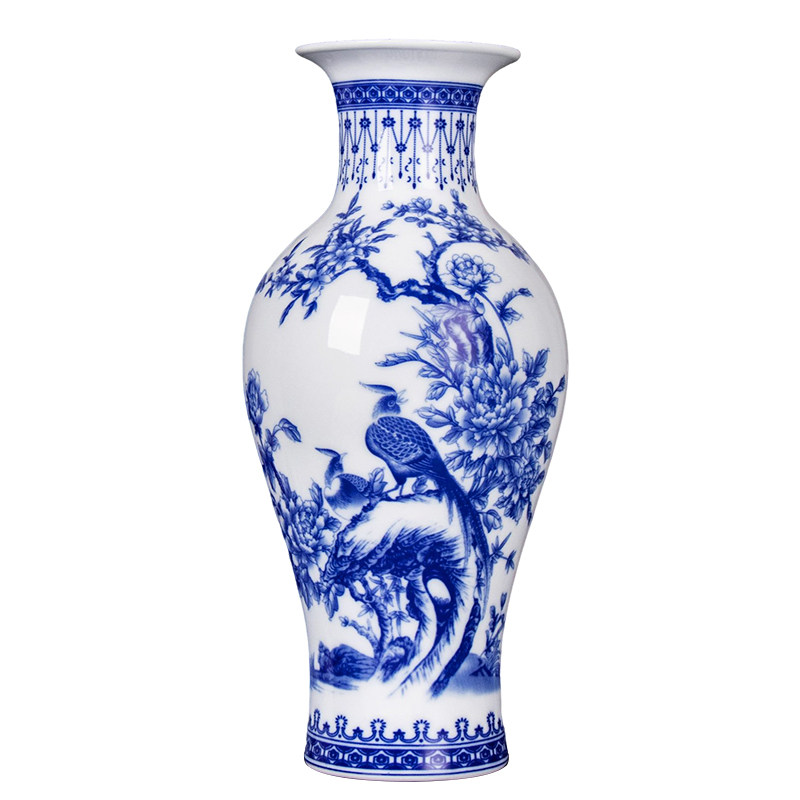 景德镇陶瓷器花瓶中式青花瓷摆件