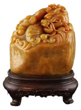 田黄石寿山石雕玉石风水摆件