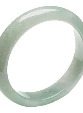 女玉石玉镯白浅绿飘花送证书