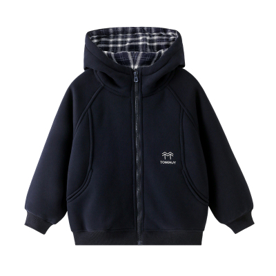 男童加绒外套秋冬款2025冬装新款儿童男孩加厚连帽外套冬季上衣