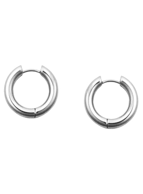 WEARRING日常通勤简约一对极简圈圈耳环中性耳钉冷淡风钛钢镀金