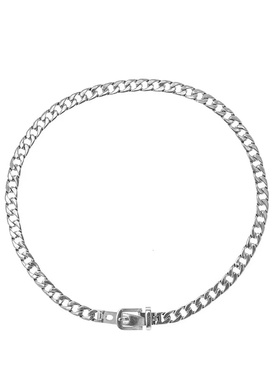 韩国大门925纯银皮项链女重工