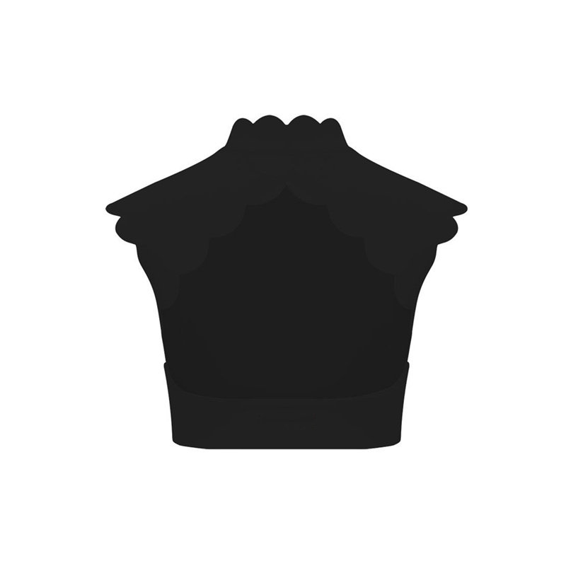 美式贝壳花边带胸垫健身服两件套