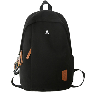 高中生书包男生大学生黑色电脑双肩包女高级感尼龙旅行背包大容量