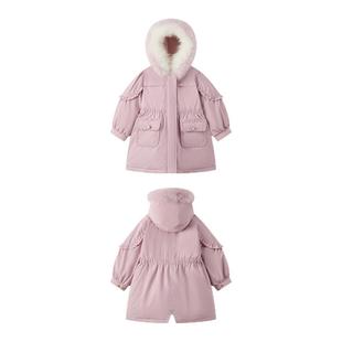 tartineetchocolat法国巧克力童装25秋冬新款女童保暖鹅绒羽绒服