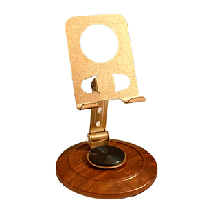 ins高级感复古木纹手机支架360度旋转桌面懒人追剧神器直播支撑架