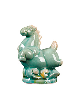 创意小飞马摆件陶瓷马摆件可定制