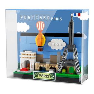 适用乐高40569伦敦明信片相框亚克力展示盒相框天际线巴黎北京