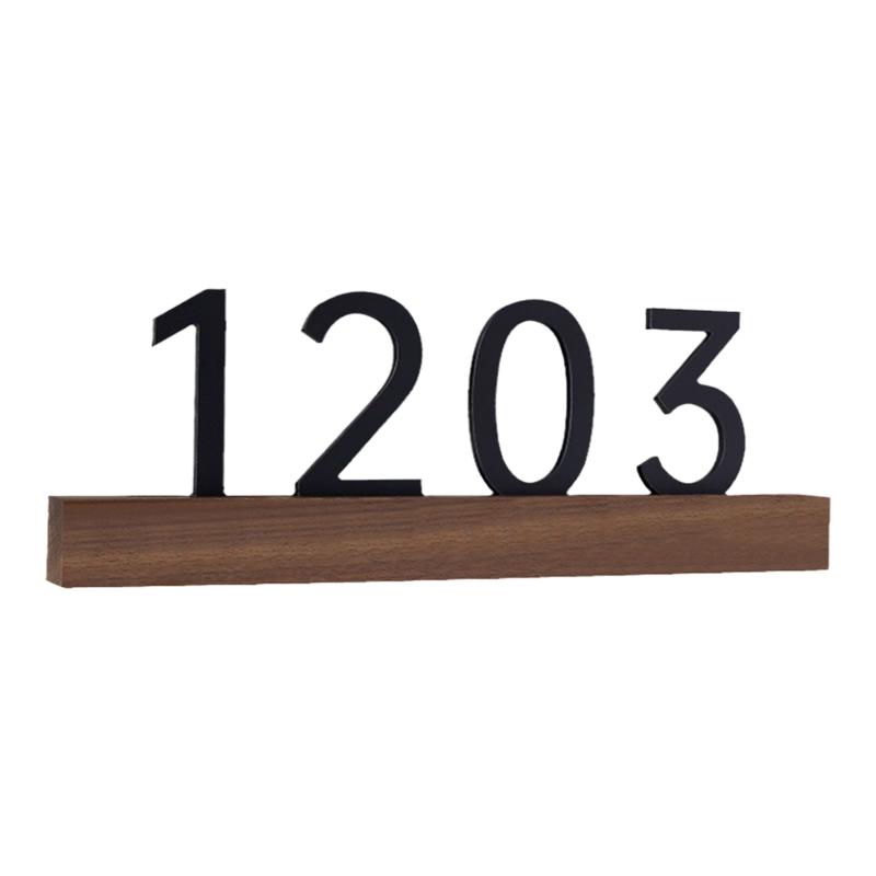 实木门牌订制号码牌家用房间号轻奢创意灯民宿户外别墅房号日式制作酒店门口发光logo设计入户门装饰新家定制