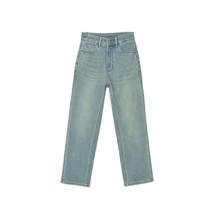 进店必入！~蓝色法棍牛仔裤女2026新款春季小个子九分直筒烟管裤