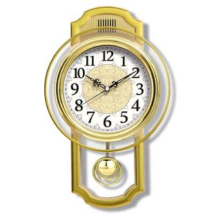 康巴丝欧式摇摆挂钟客厅时尚挂墙石英钟卧室轻奢复古静音现代钟表