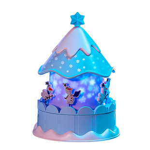 冰雪奇缘爱莎艾莎音乐盒小女孩子旋转木马梦幻八音盒儿童生日礼物
