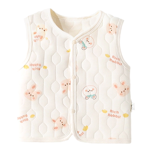 宝宝夹棉马甲婴儿秋冬保暖背心儿童加厚款女童坎肩男童小马夹