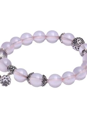 梦克拉 水晶925银手链 画下情人 水晶圆珠S925花型手串手饰