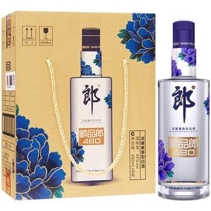 郎酒顺品郎蓝顺480浓酱兼香型白酒45度480ml*6瓶手提 都市光瓶酒