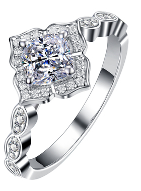 卓蝶珠宝肥正方仿戒指植物花卉女