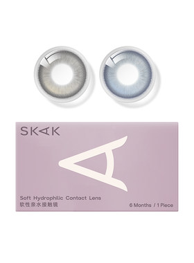 SKAK蓝色美瞳半年抛噪点美学欧美混血三明治工艺隐形眼镜正品官网
