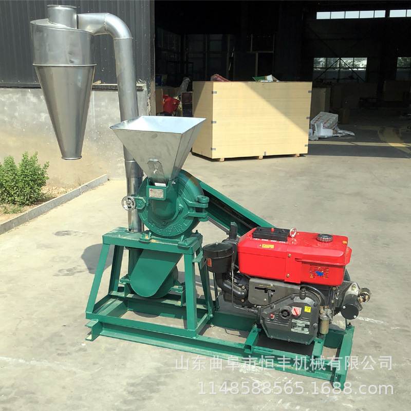 柴电两用齿盘式磨面机  加厚双齿盘玉米木薯粉碎机  一风吹小钢磨