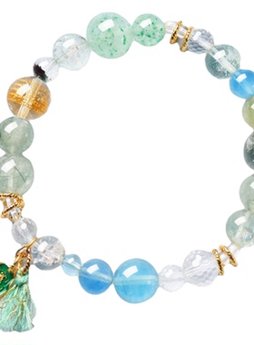 海蓝宝玛瑙平安结手链开枝散叶