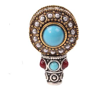 藏银镶嵌三通扣 复古民族工艺品配饰diy手工串珠饰品散珠配件隔珠