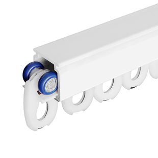 坚美窗帘轨道特厚铝合金静音滑轨导轨滑轮罗马杆单双轨侧顶装直轨