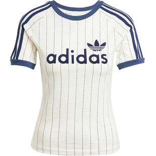 adidas阿迪达斯三叶草夏季女子运动休闲圆领短袖T恤JC7705