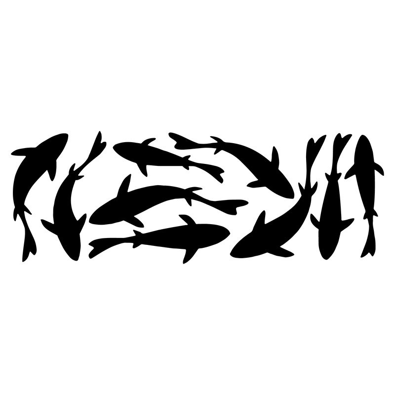 招财鱼车贴纸创意划痕装饰防水