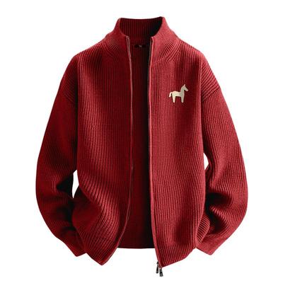 班尼路S&K系列红色毛衣男2026新年本命年男士开衫外套情侣上衣LF