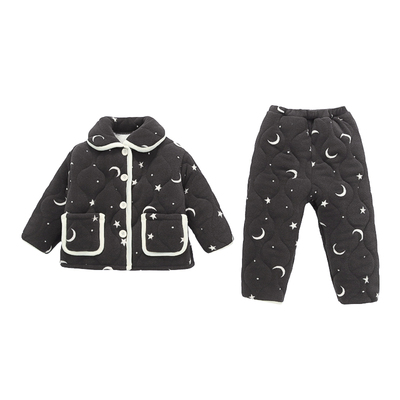 儿童三层夹棉冬款睡衣加绒加厚