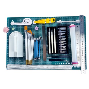 翻糖工具 烘焙模具挤泥器塑形专用雕刻工具裱花奶油刮刀裱花垫板