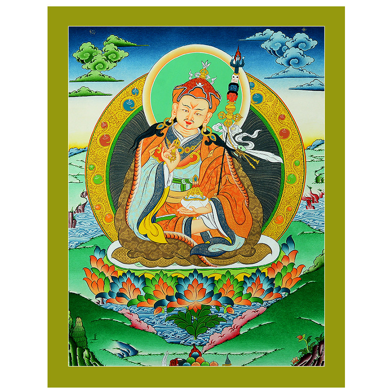 欧斯特莲花生大师唐卡装饰画
