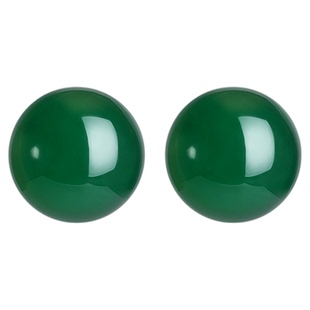 天然绿玉髓玛瑙小圆珠子925纯银养耳洞耳钉女新中式绿色玉石耳饰