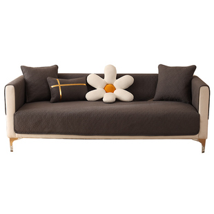 全棉沙发垫四季通用布艺防滑实木坐垫子简约现代皮套罩靠背巾定做