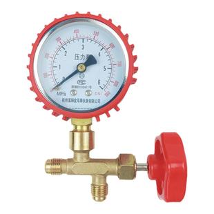 空调加氟表60公斤压力表冷媒制冷剂加液表安装充氟表R22/134a通用