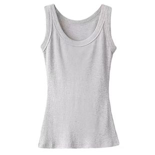 夏季螺纹防走光无袖西装内搭遮副乳打底白色短款吊带小背心女外穿